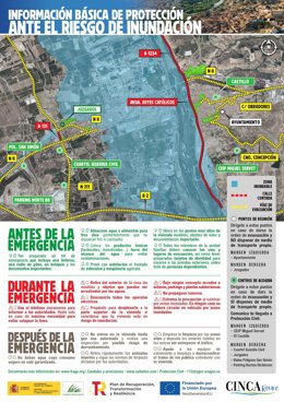 El Ayuntamiento distribuirá trípticos en las viviendas y carteles en edificios públicos con recomendaciones de actuación y un mapa de evacuación