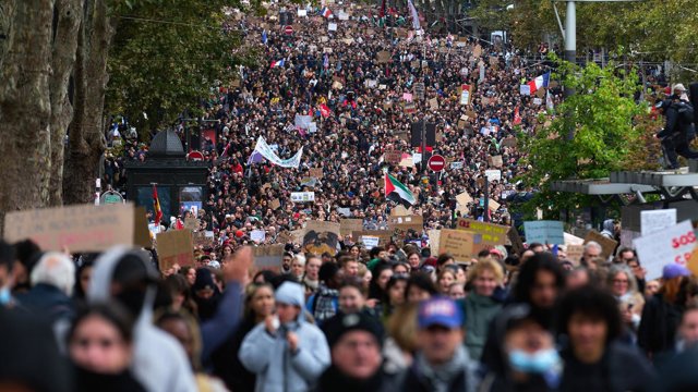 Manifestación de estudiantes, sindicatos y 'chalecos amarillos' en Francia