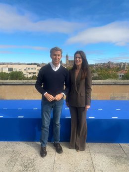Miriam Guardiola en Salamanca, en el acto de presentación de los candidatos números uno del Partido Popular al Congreso, al que ha asistido el presidente del PP Alberto Núñez Feijóo