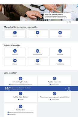 Página web del Servicio de Atención al Ciudadano (SAC)