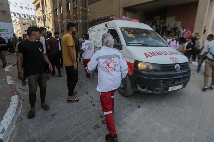 Estudiantes heridos en un ataque en la Universidad Islámica de Gaza el 25 de octubre de 2026,, en la Ciudad de Gaza, Franja de Gaza, Territorio Palestino.