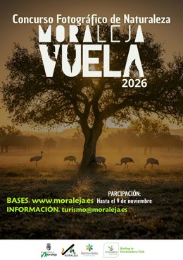 Cartel del Concurso Fotográfico de Naturaleza 'Moraleja Vuela' de 2026