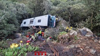 Imatge de l'autobús accidentat
