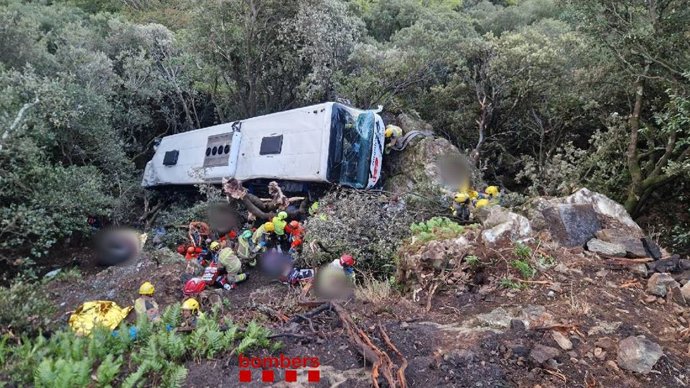 Imatge de l'autobús accidentat