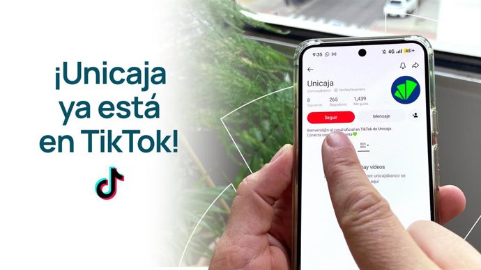 Unicaja amplía su presencia en redes sociales con la incorporación de un canal en TikTok enfocado en los jóvenes.