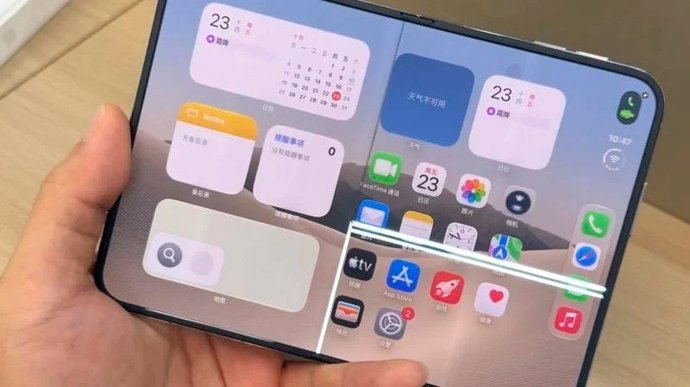 Imagem de uma unidade com defeito do iPhone Duo da Apple.