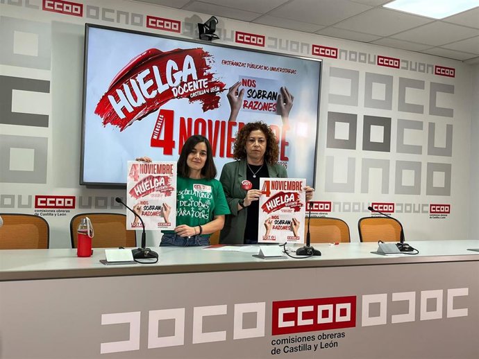 Presentación de la huelga docente del 4 de noviembre en Valladolid.