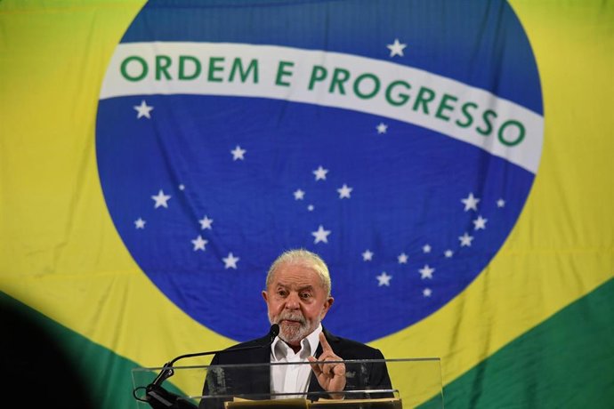 El presidente de Brasil, Luiz Inacio Lula da Silva, durante un acto de campaña.