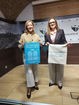 La diputada de Turismo de la Diputación de Cáceres, Elísabeth Martín, y la directora del Balneario de Baños de Montemayor, Elisa Cruz.