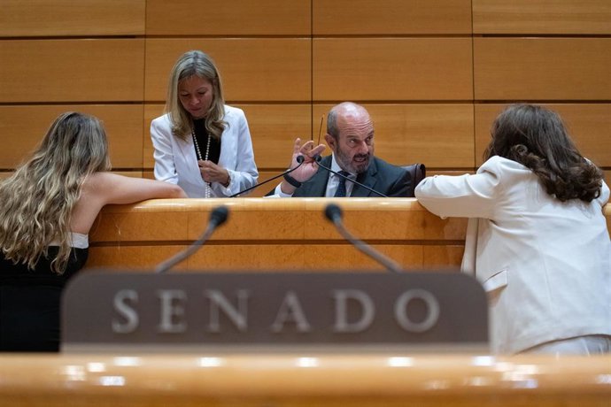 Archivo - El presidente del Senado, Pedro Rollán, durante una sesión plenaria en el Senado, a 9 de septiembre de 2026, en Madrid (España). En el pleno de hoy se debaten dos proposiciones de Ley sobre la dependencia y la inclusión social.