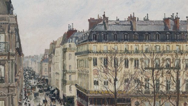 Archivo - Rue Saint-Honoré por la tarde, de Camille Pissarro