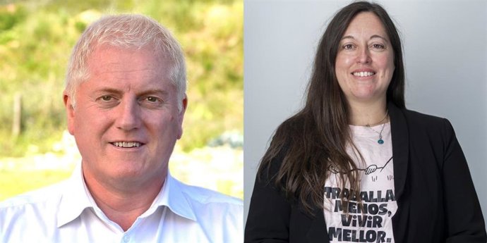 Xosé Lois Piñeiro e Gloria Alonso, cabezas de lista da Fronte Ampla ao Congreso dos Deputados nas provincias da Coruña e Pontevedra, respectivamente.