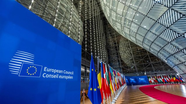 Archivo - Edificio Europa, en Bruselas (Bélgica), con el logo del Consejo Europeo