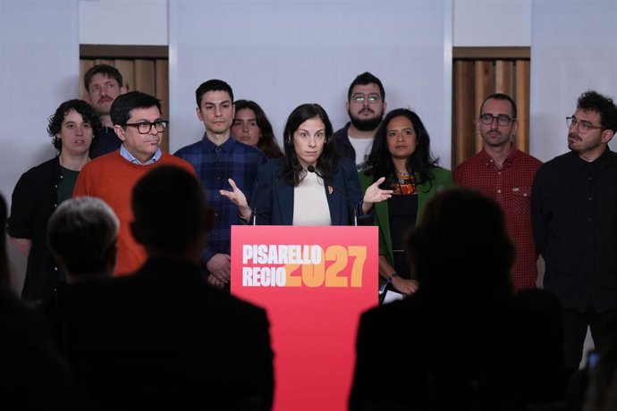 Archivo - La número dos de la candidatura a la alcaldía de Barcelona, Carol Recio, interviene durante una rueda de prensa, en la sede de Comuns, a 23 de febrero de 2026, en Barcelona, Catalunya (España). Pisarello ganaba ayer, 22 de febrero, las primarias