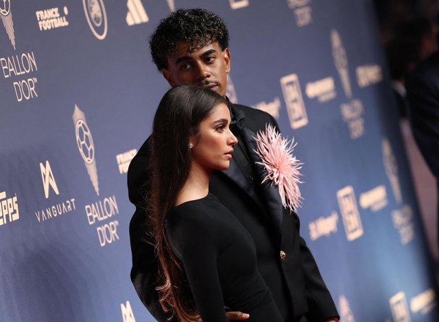 Lamine Yamal e Inés García en la Gala del Balón de Oro