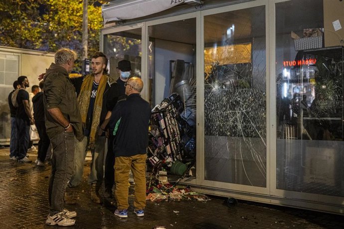Disturbios en el centro de la ciudad, a 24 de octubre de 2026, en Barcelona, Catalunya (España). 