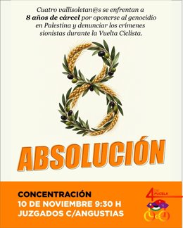 Convocada una concentración de apoyo a los cuatro acusados de boicotear la contrarreloj de la Vuelta Ciclista 2025.