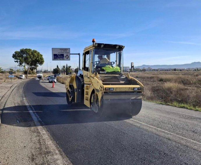Obras en la RM-603 a su paso por Murcia.