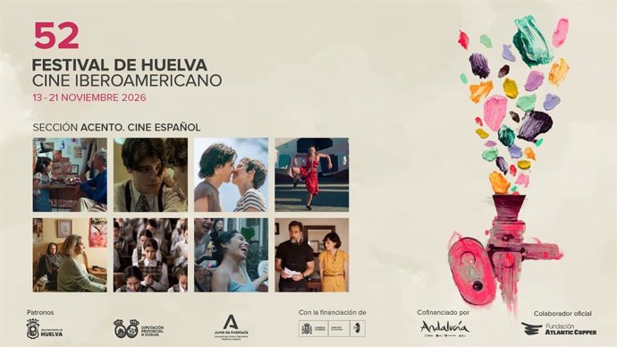 Cartel con las películas seleccionadas para la Sección Acento. Cine Español del Festival de Huelva.