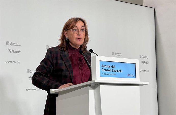 La consellera de Territorio, Vivienda y Transición Ecológica y portavoz de la Generalitat, Sílvia Paneque, este martes en rueda de prensa tras el Consell Executiu