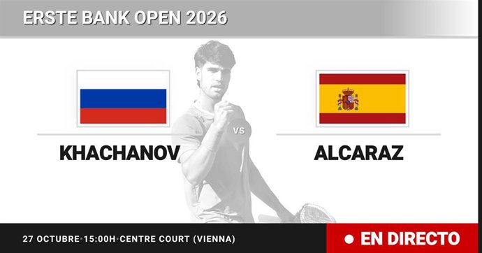 Karen Khachanov - Carlos Alcaraz: resumen y estadísticas del partido de Dieciseisavos de final de Erste Bank Open
