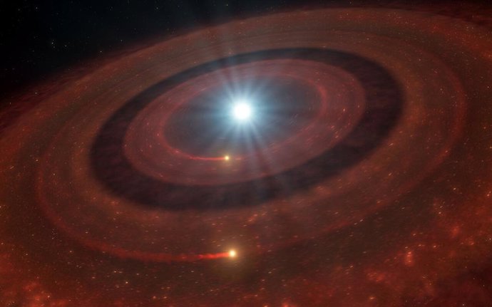 Detectan un disco único de escombros que predice el futuro del Sistema Solar