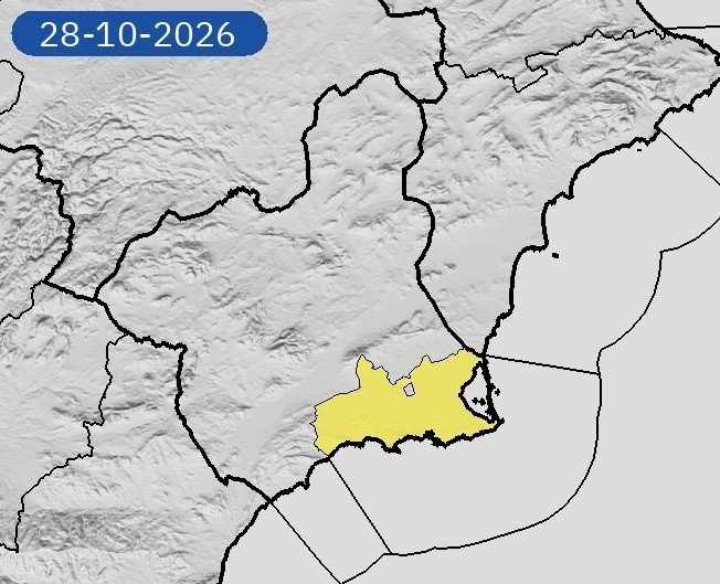 Aemet modifica la probabilidad de lluvias ante el aviso amarillo de este miércoles en el Campo de Cartagena y Mazarrón