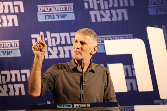 El líder de Los Demócratas, Yair Golan, durante un acto de campaña de cara a las elecciones legislativas del 27 de octubre de 2026 en Israel (archivo)