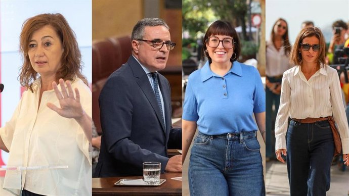 Los candidatos al Congreso Francina Armengol (PSIB), José Vicente Marí Bosó (PP), Carme Gomila (Ara Més-Front Ampli) y Maribel Cerezo (Vox).