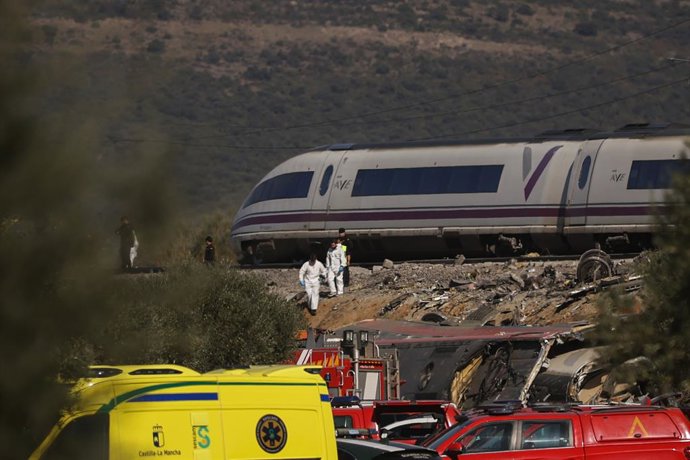 Zona de l'accident ferroviari en Urda (Toledo)
