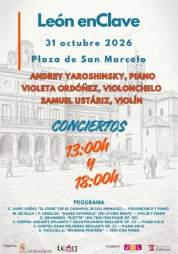 Cartel de la propuesta 'León enClave', que incluye la realización de dos conciertos este sábado.