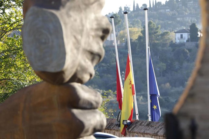 Banderas a media asta.