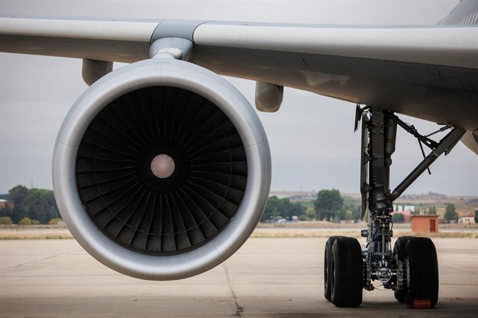 Archivo - Turbina de un Airbus A330.