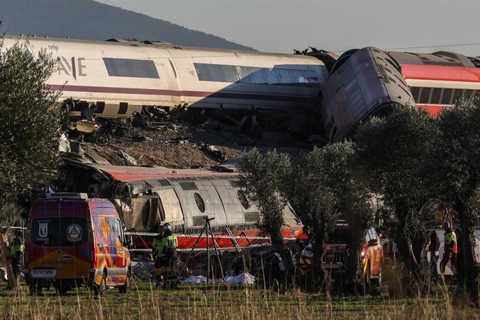 Imagen del accidente ferroviario en Urda (Toledo)