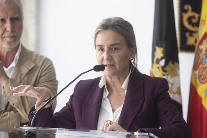 La ministra de Educación, Formación Profesional y Deportes, Milagros Tolón, durante la reunión del Comité de Situación de la ciudad autónoma, en la Delegación del Gobierno, a 30 de septiembre de 2026, en Ceuta (España). 