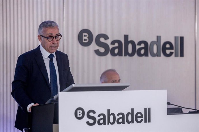 El consejero delegado de Banco Sabadell, Marc Armengol, durante la rueda de prensa posterior a la presentación de resultados del tercer trimestre de 2026. 