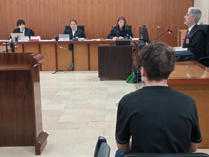 El acusado de una agresión homófoba en Palma, en la audiencia preliminar en la Sección Segunda de la Audiencia Provincial.