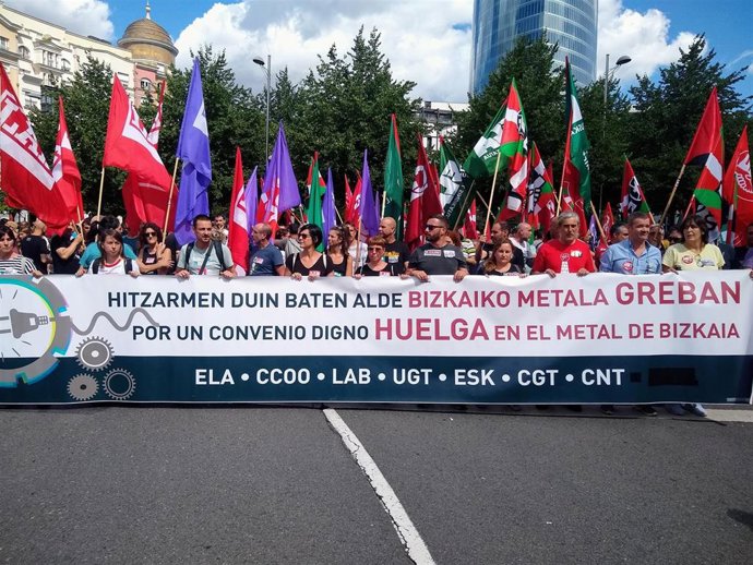 Archivo - Manifestación del Metal de Bizkaia en Bilbao por el convenio (archivo)