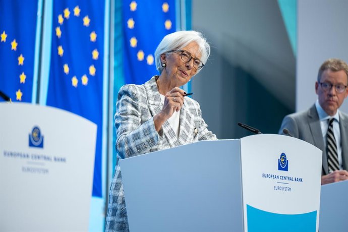 Archivo - ECB President Christine Lagarde explains the Governing Council's monetary policy decisions and answers questions from journalists at the Governing Council press conference held on 29 October 2026 at 14:45 CET in Frankfurt am Main.
