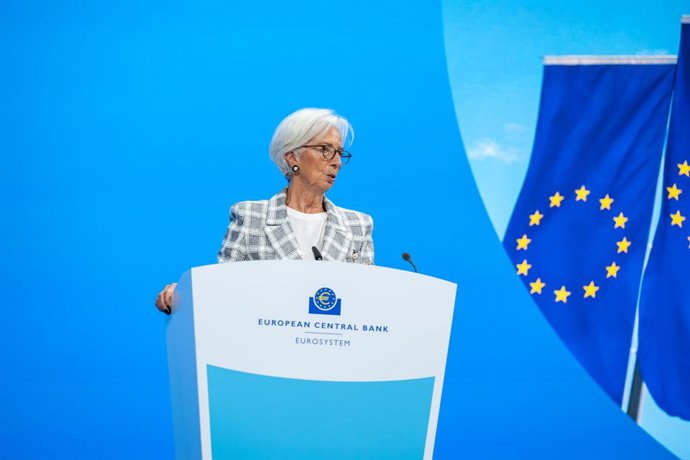 Archivo - ECB President Christine Lagarde explains the Governing Council's monetary policy decisions and answers questions from journalists at the Governing Council press conference held on 29 October 2026 at 14:45 CET in Frankfurt am Main.