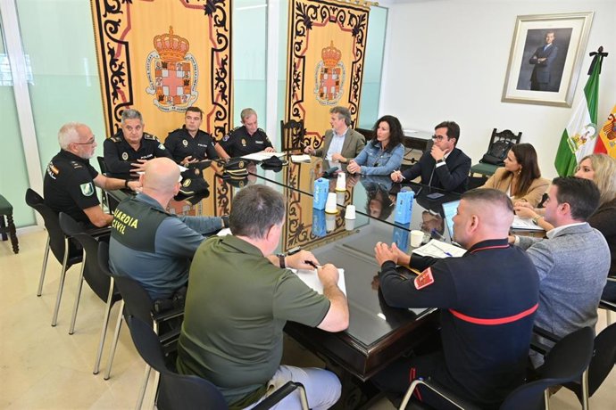 Junta local de seguridad en el Ayuntamiento de Almería.