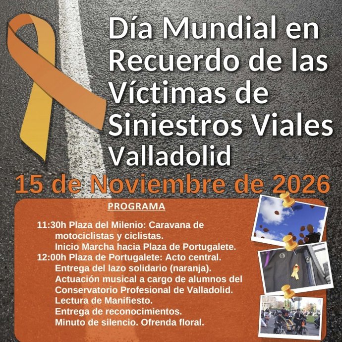 Valladolid acoge el 15 de noviembre los actos del Día Mundial en Recuerdo de las Víctimas de Siniestros Viales