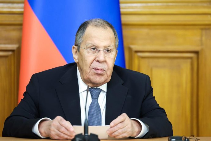 Archivo - 21 October 2025, Russia, Moscow: Russian Foreign Minister Sergei Lavrov gives a press conference following a meeting with Ethiopia's Foreign Minister Gedion Timotheos at the Russian Foreign Ministry's Reception House. Photo: Valery Sharifulin/TA