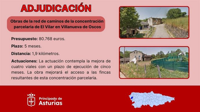 Infografía de adjudicación de una obra en El Vilar