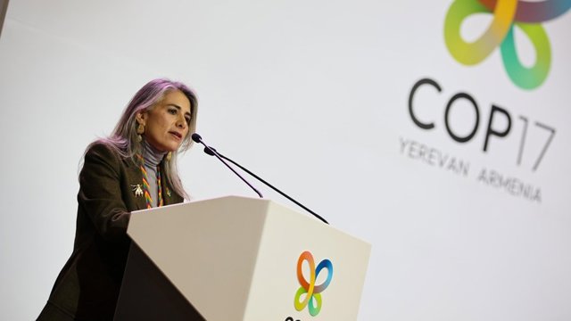 La gerenta de Acción Climática y Biodiversidad Positiva del Banco de Desarrollo de América Latina y el Caribe (CAF), Lina Mondragón.