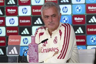 October 31, 2026, Madrid, Spain: Coach Jose Mourinho (Real Madrid CF) attends a press conference on the eve of the LaLiga EA SPORTS 2026/2027 match between Real Racing Club de Santander and Real Madrid CF..Real Madrid CF is holding a press conference ahea