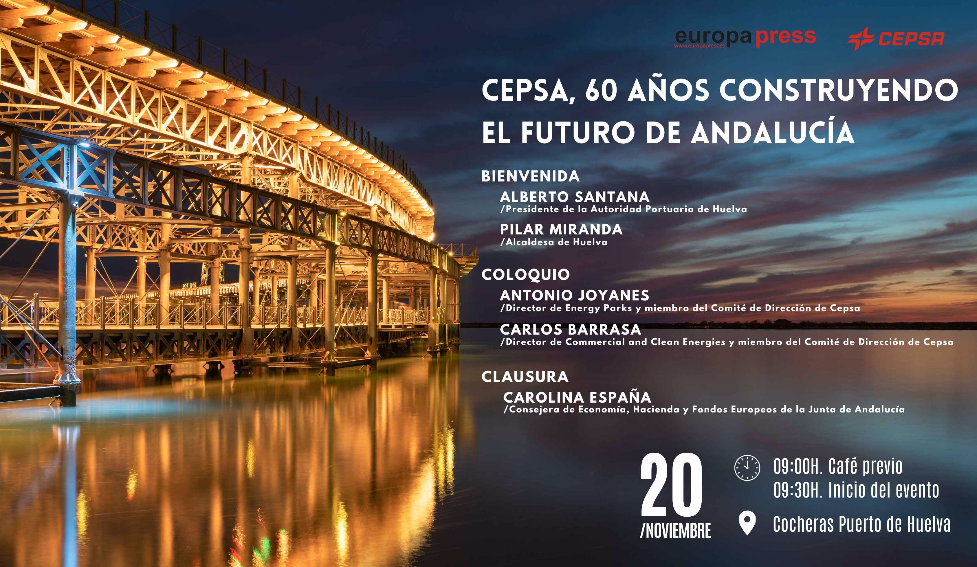 Cartel evento Encuentro Informativo - &quot;Cepsa, 60 a&#241;os construyendo el futuro de andaluc&#237;a&quot;