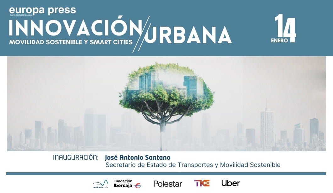 Cartel evento Innovación Urbana. Movilidad sostenible y smart cities