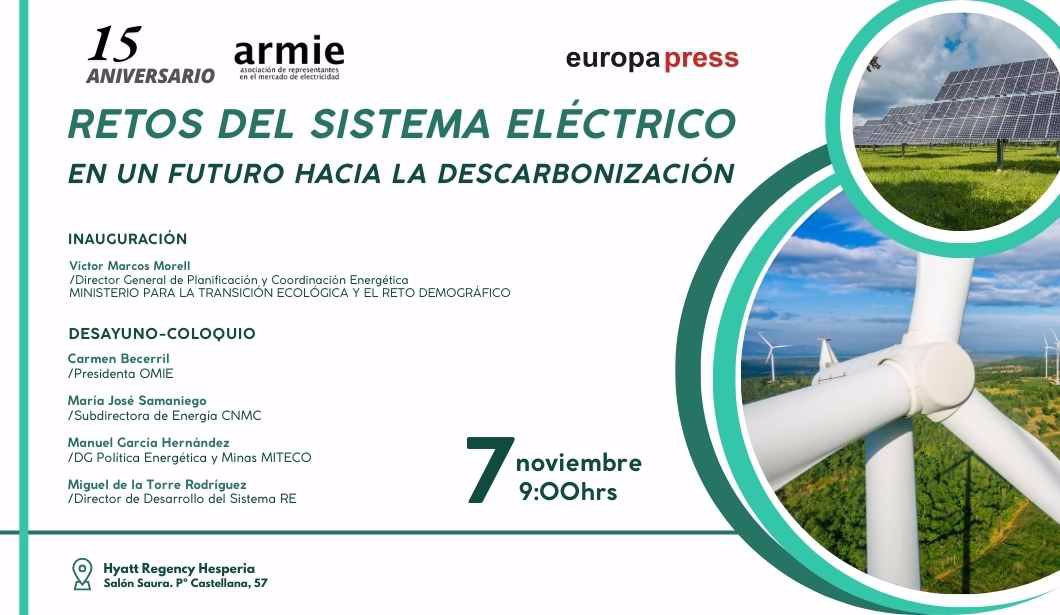 Cartel evento Retos de Sistema El&#233;ctrico en un futuro hacia la descarbonizaci&#243;n