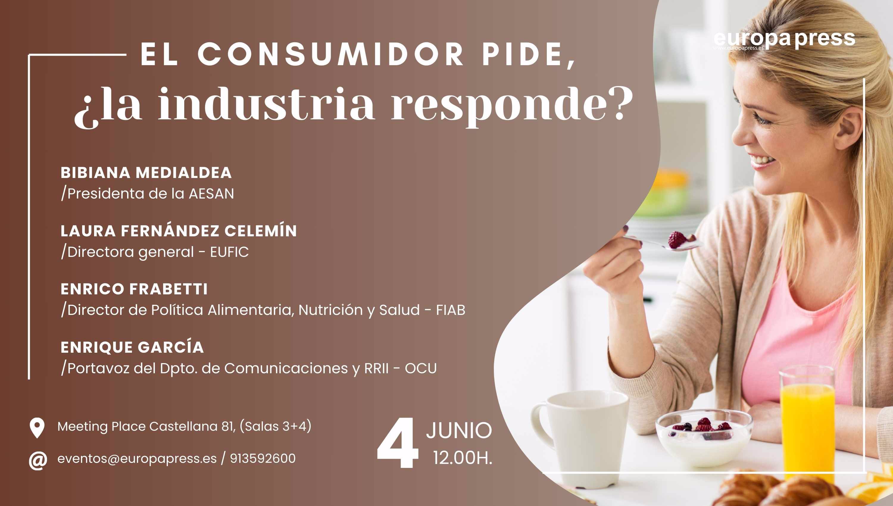 Cartel evento Encuentro Informativo, &quot;El Consumidor Pide, &#191;la industria responde?&quot;